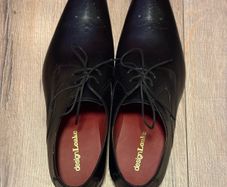 Design Loake Powers Good Year Welted Mens Black Leather Derby shoes UK 11 (NEW)