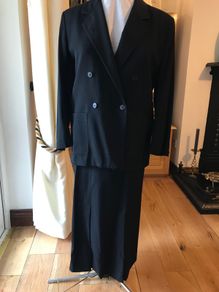 Vintage Jaeger Black Jacket and Skirt - Size 10
