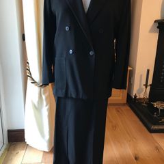 Vintage Jaeger Black Jacket and Skirt - Size 10