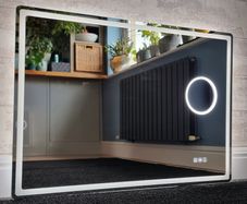 LED Bathroom Mirror Bluetooth Speakers Antifog Light Memory Function