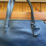 Large navy leather tote bag by Paul Costelloe Image 2