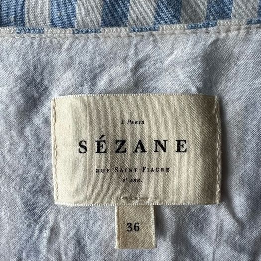 Sezane blue and white stripe dress