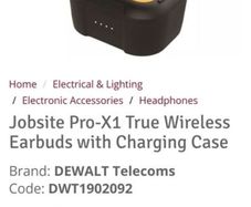 DeWalt Pro-X1 Jobsite True Wireless Earbuds with Charging Case