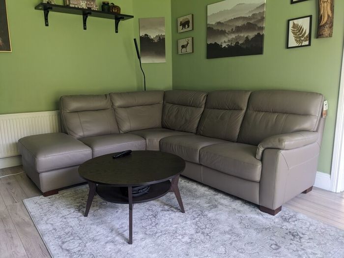 Leather Maza Chaise Sofa | Large | Grey