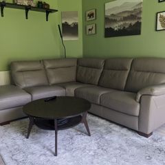 Leather Maza Chaise Sofa | Large | Grey
