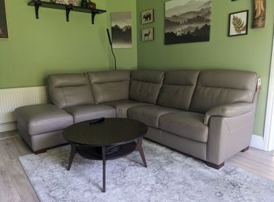 Leather Maza Chaise Sofa | Large | Grey