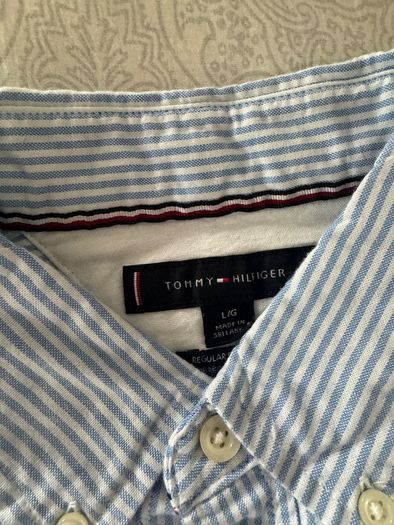 Tommy Hilfiger Blue Striped Oxford Shirt  L