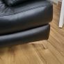 Large 2 seater black leather sofa Image 3