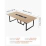 Conference Table, 2400 mm Office Meeting Table for 10 Person, Modern Rectangle Seminar Desk with Metal Legs, Large Meeting Desk Ideal for Office Image 4
