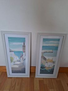 Olivia Allen 2 seascape pictures 63cm x 28cm