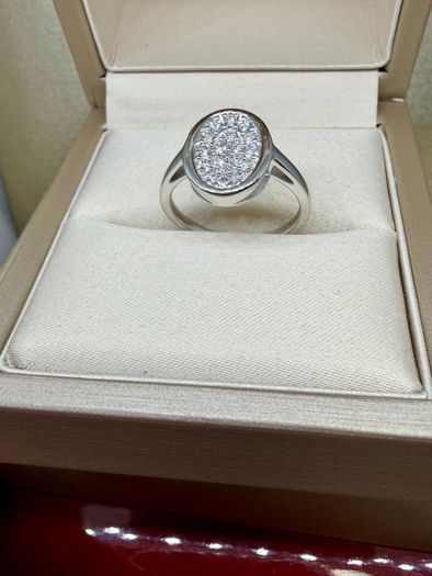 Diamond Oval Cluster Ring