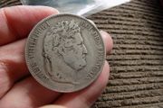 France 1833 W,5 francs.King Louis Philippe.90% silver.