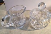 Cara Crystal Milk Jug And Lidded Sugar Bowl Irish Hand Cut Crystal.no. 48