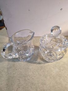 Cara Crystal Milk Jug And Lidded Sugar Bowl Irish Hand Cut Crystal.no. 48