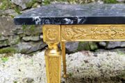 Mid-century french embossed brass &amp; marble coffee table