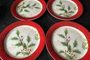 4   Large Christmas Salad / Side Plates