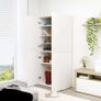Shoe Cabinet White 80x39x178 cm Chipboard Image 4