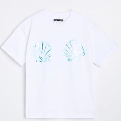 white t shirt with print