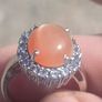 Stunning Sterling Silver Peach Moonstone Ring Image 2