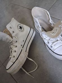 white leather converse