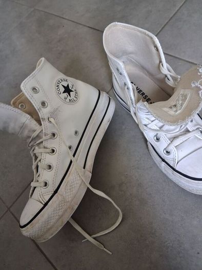 white leather converse