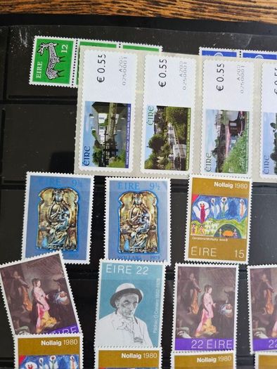 Ireland Page of Mixed Stamps Most Mint Condition few Used See Pictures 2 Sides of Holder