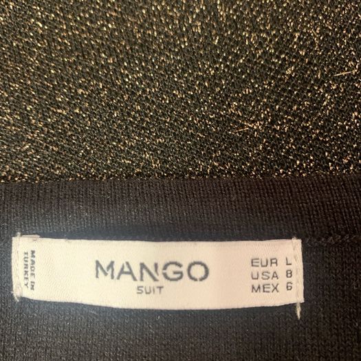 Mango Suit black & gold sparkly top. Size L