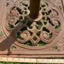 Vintage Heavy Cast Iron Garden Parasol Base Sunshade Umbrella Stand Image 4