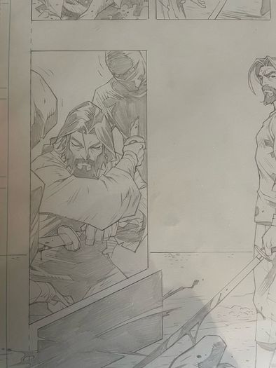 Ra's al Ghul Batman Original pencil drawn comic book page by Roger Cruz Robin Annual #1