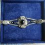 Vintage Sterling Silver 925 Onyx Bracelet Length 7.5" - 13,8g Image 3