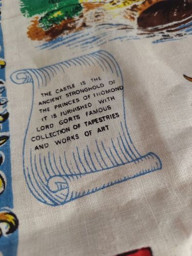 Irish Linen Souvenir Bunratty Castle Tea Towel