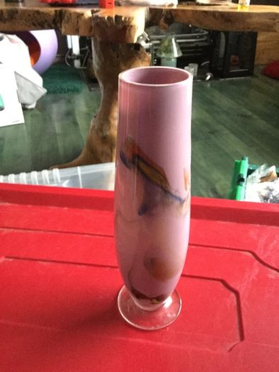Lovely vintage glass vase approx 14 inches high