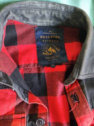 Denim Jacket Red Black Checkered Reserved S Size