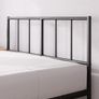 Double Bed Frame with Headboard  4ft6 135 x 190 cm 14 Height Metal Bed Base with Steel Slat Support - Storage Space Underneath  Modern Design Easy Assembly Black Image 4