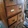 Vintage Set Oak Wooden Filing Drawers Image 3