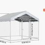 Large Outdoor Dog Kennel, 2 x 2 x 1.6 m Image 7