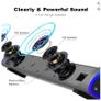 SOULION R30 Computer Speakers, Colorful LED Lights with Switch Button, Surround Sound Portable Computer Sound Bar Speakers for Desktop, Gray Image 3
