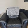 Natuzzi black 3 piece leather sofa and 2 seats Image 3