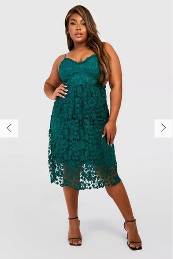Plus Crotchet Lace Midi Dress Uk 18 (nwt)