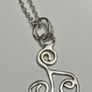 Sterling silver Triskele pendant on 18 or 20 inch chain. Image 6