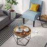 Coffee Tables, Set of 2 Side Tables, Robust Steel Frame, for Living Room, Bedroom, Rustic Brown and Black (FREE POSTAGE) Image 4