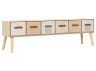 main image for ad TV Cabinet with 6 Drawers 130x30x40 cm Solid Pinewood