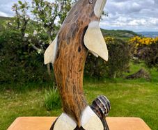 Wooden Dolphin Sculpture 50 cm in height