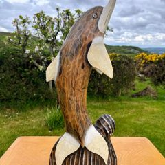 Wooden Dolphin Sculpture 50 cm in height