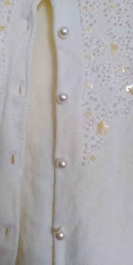 Beaded vintage retro A-Wear cardigan with pearl buttons