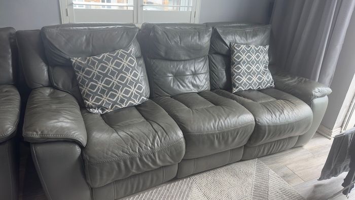 3 seater recliner leather sofa