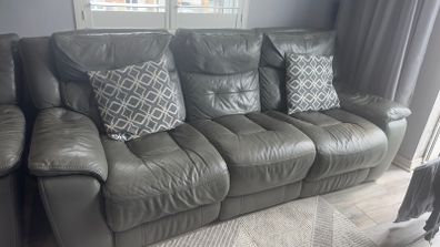 3 seater recliner leather sofa