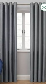 silver grey eyelet curtains
