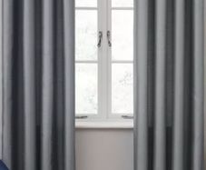 silver grey eyelet curtains