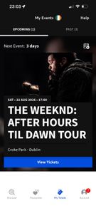 3 x The Weeknd Tickets, Saturday 22nd, Golden Circle